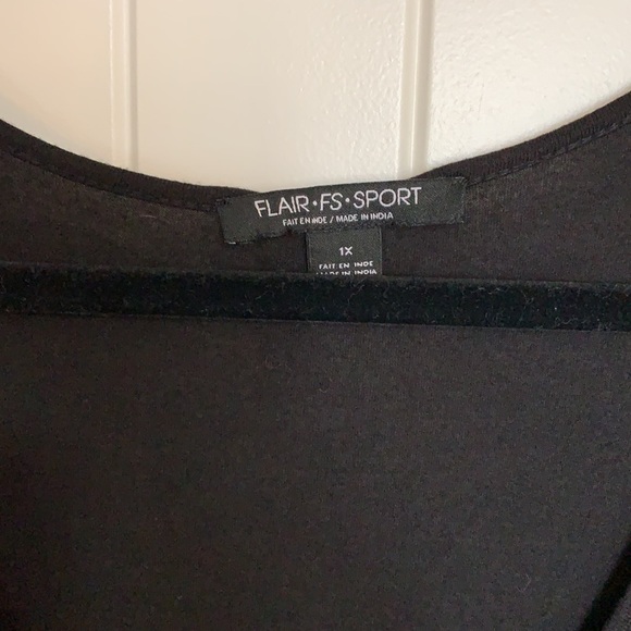 FLAIR.FS.SPORT. 1x. Sequins black tank. Plus size - Picture 2 of 13